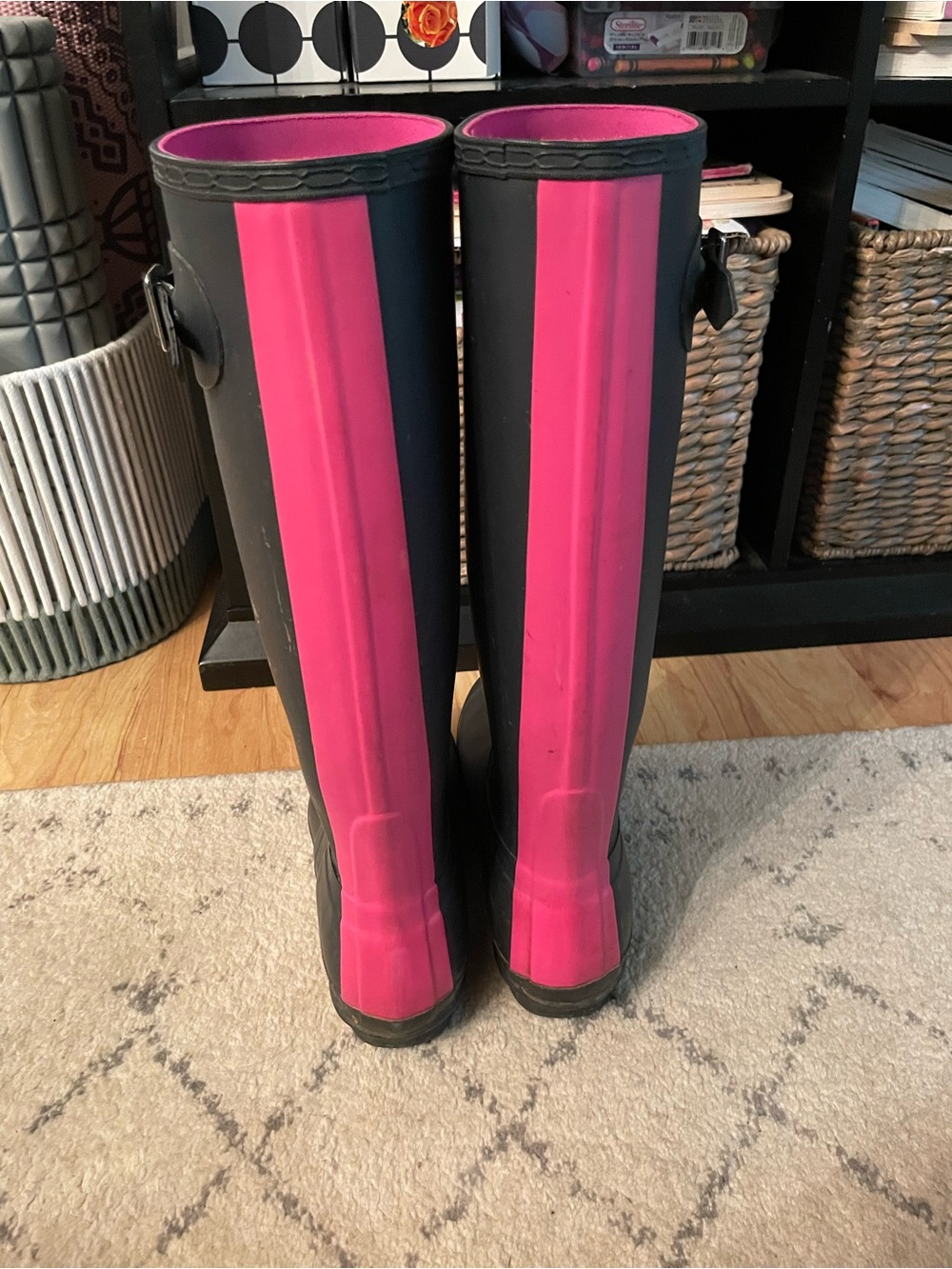Hunter Original Stripe pink stripe boots women’s US 9/UK 7 Limited Edition - Picture 3 of 8